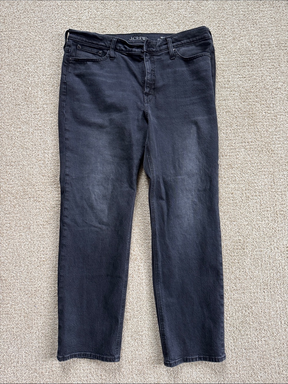 J. Crew Women’s Dark Black Straight Jeans